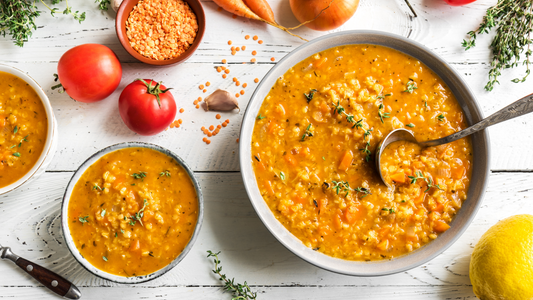 Golden Lentil and Vegetable Soup with Turmeric