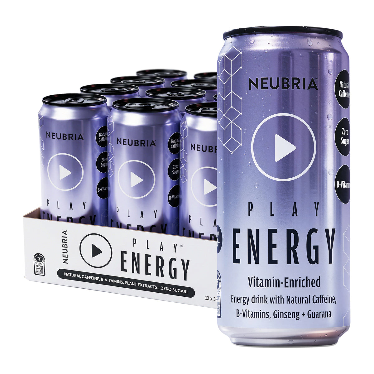 Play – Energy Drink (12 x 330ml) Tropical Punch Flavour