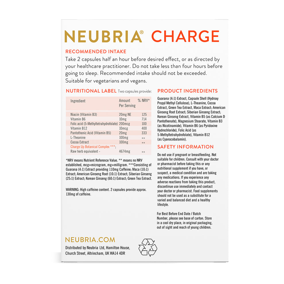 Neubria Charge - Natural Energy Supplements | Neubria