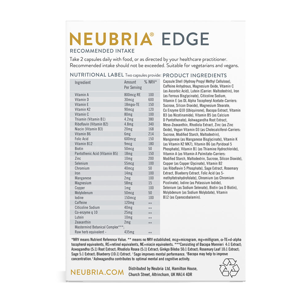 Neubria Edge - Natural Mental Focus Supplements | Neubria